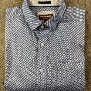 Johnstone & Murphy Mens 100% Cotton L/S Flip Cuff Shirt Size M Blue